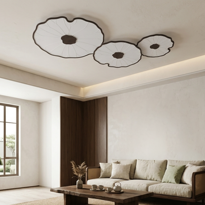 Moderne LED Deckenleuchte mit Holzoptik Finish