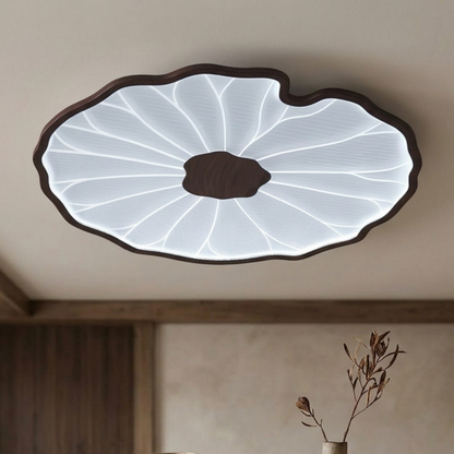 Moderne LED Deckenleuchte mit Holzoptik Finish