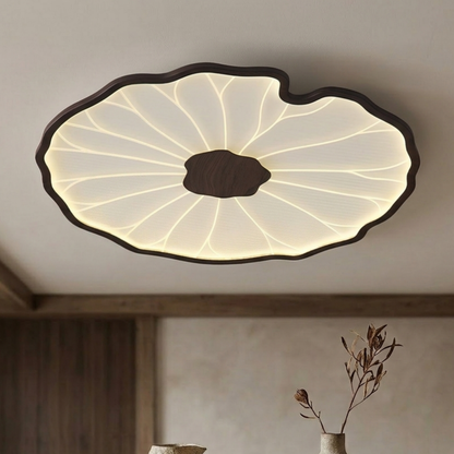 Moderne LED Deckenleuchte mit Holzoptik Finish