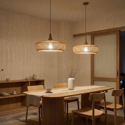 Japanische Wabi Sabi Holz Hängelampe