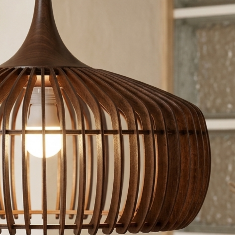 Japanische Wabi Sabi Holz Hängelampe