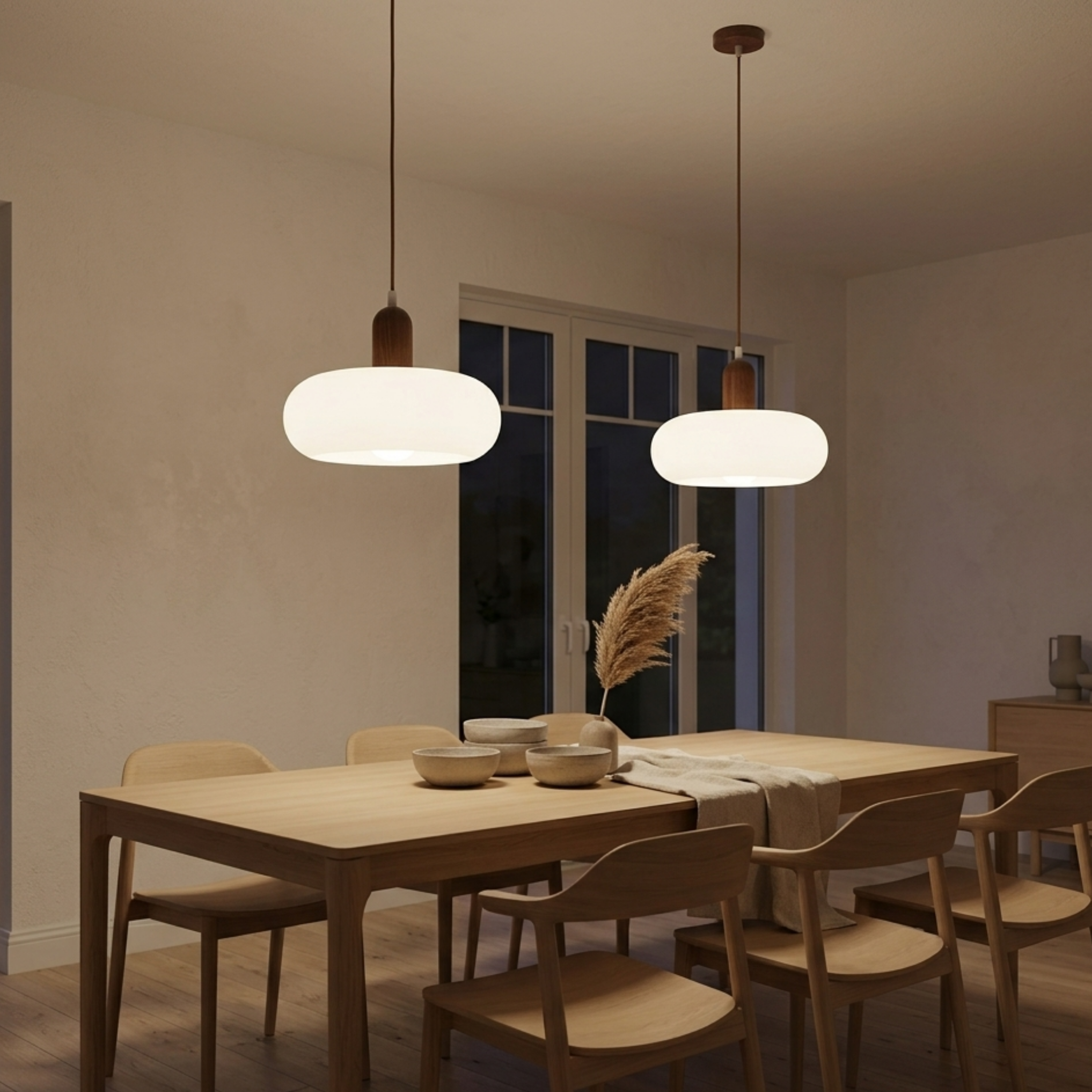 Skandinavische Creme Pendelleuchte