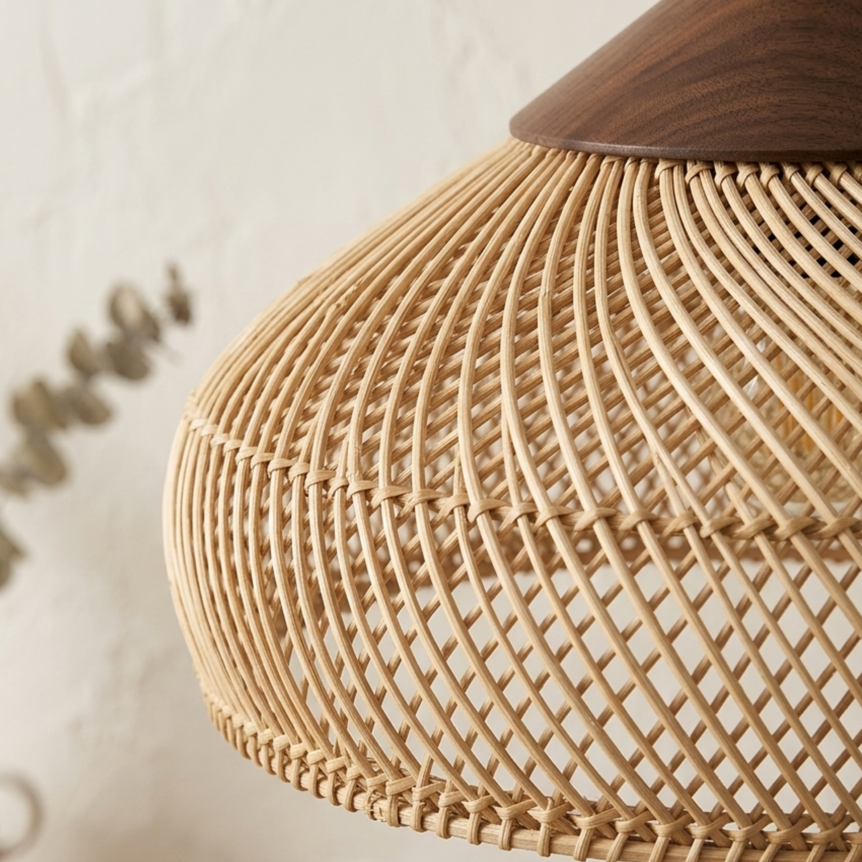 Vintage Rattan Deckenleuchte