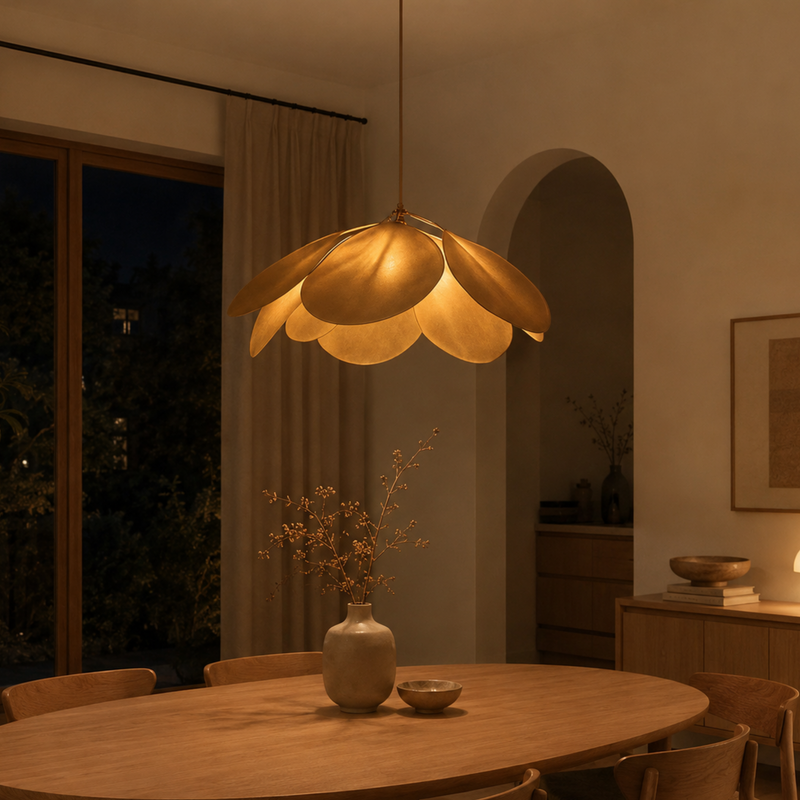 Wohnzimmer Stoff Blume Pendelleuchte