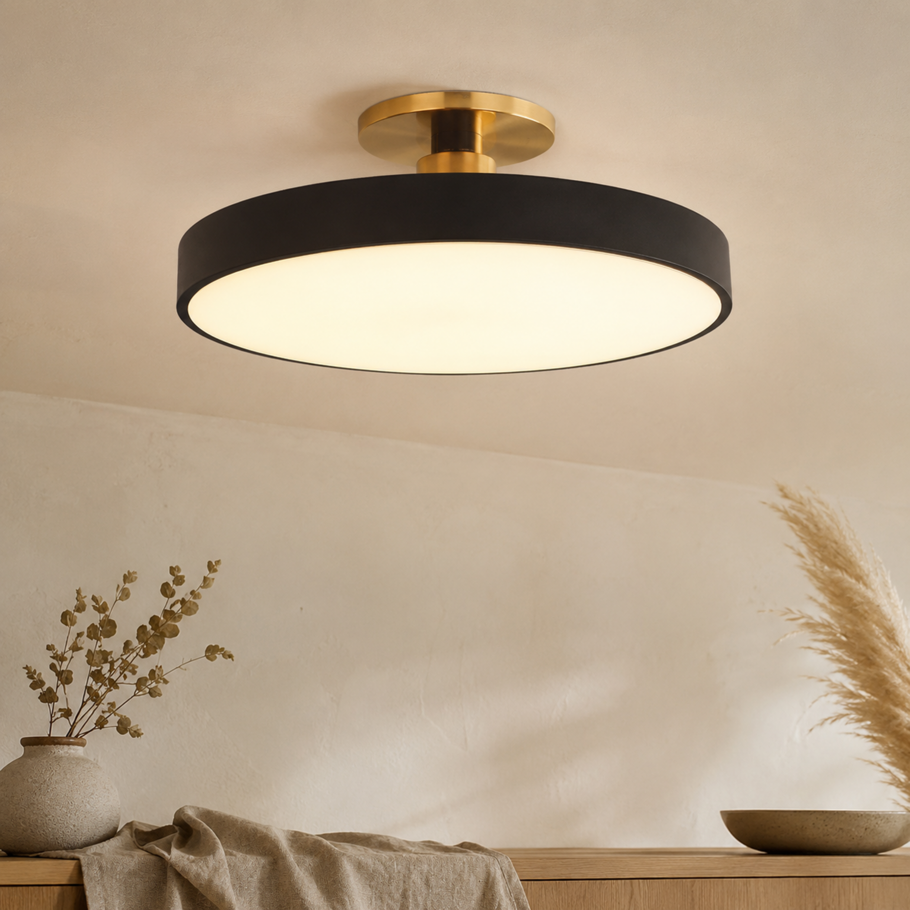 Runde Nordische Semi Flush Deckenleuchte