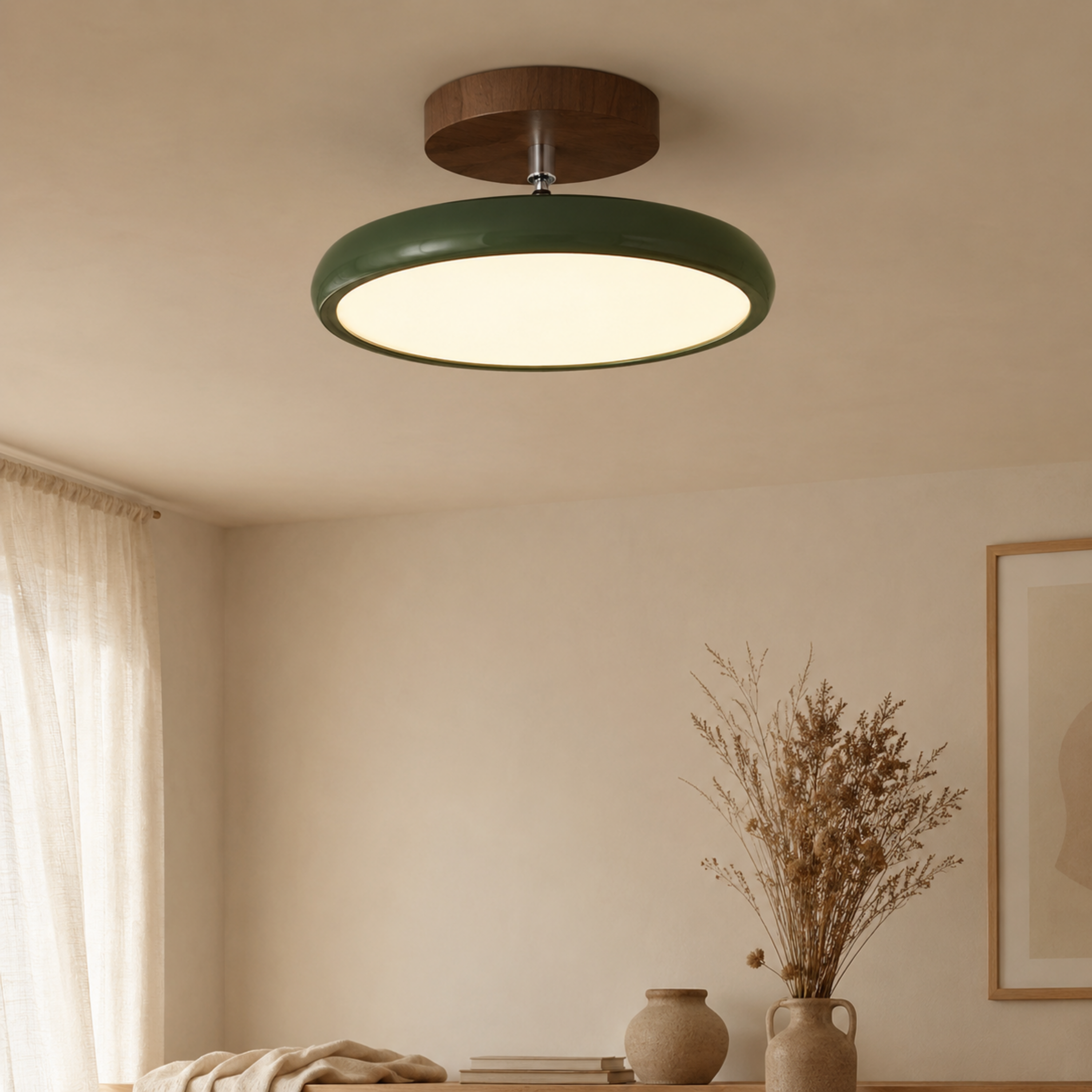 Runde Retro LED Vintage Deckenleuchte