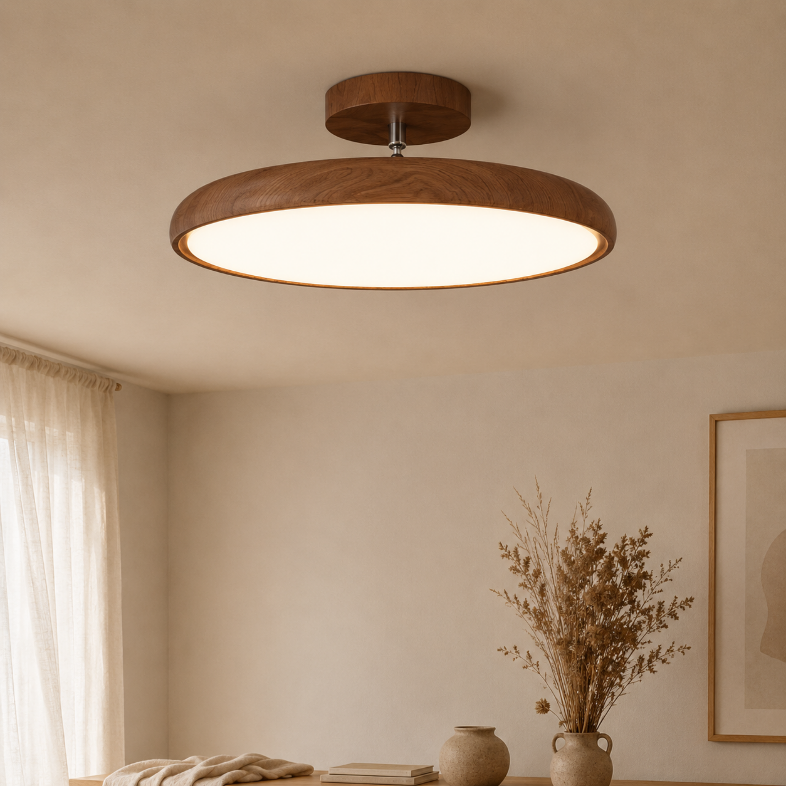 Runde Retro LED Vintage Deckenleuchte