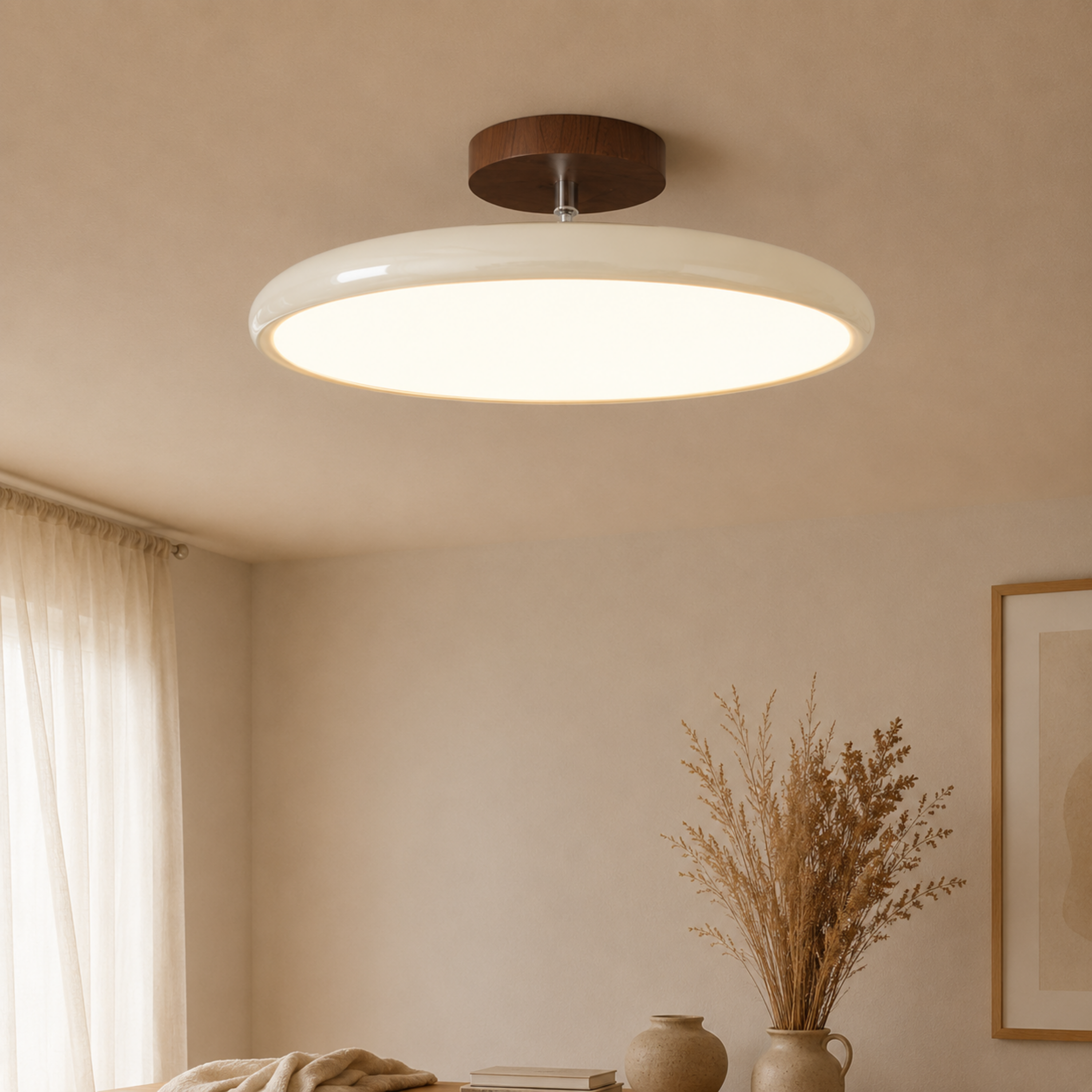 Runde Retro LED Vintage Deckenleuchte