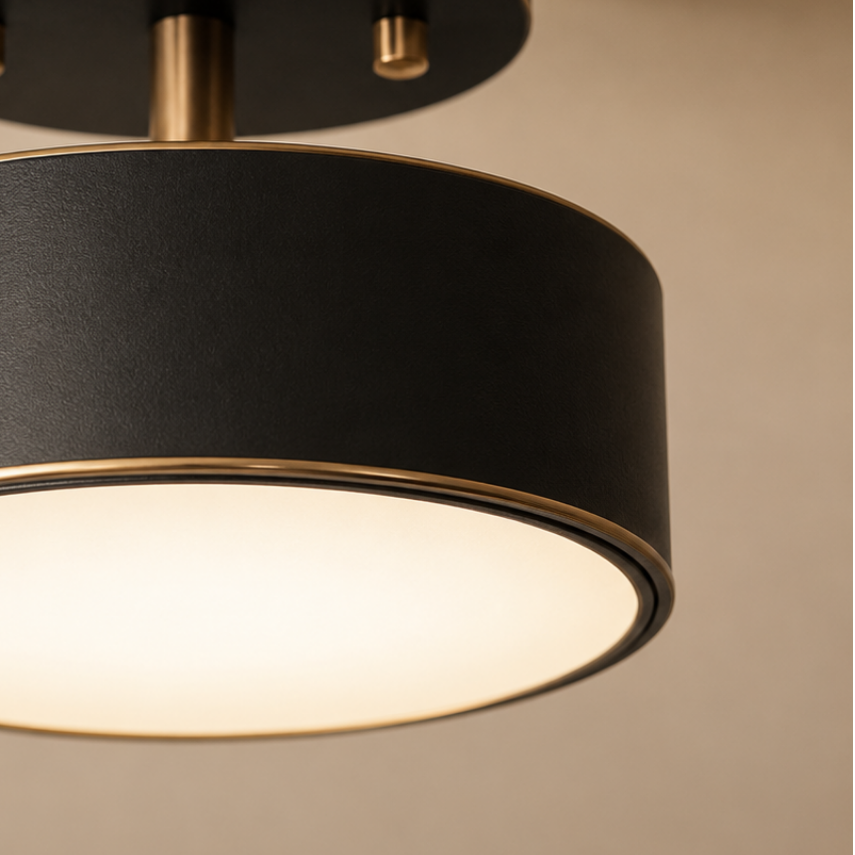Moderne Nordische Runde Kupfer LED Deckenleuchte