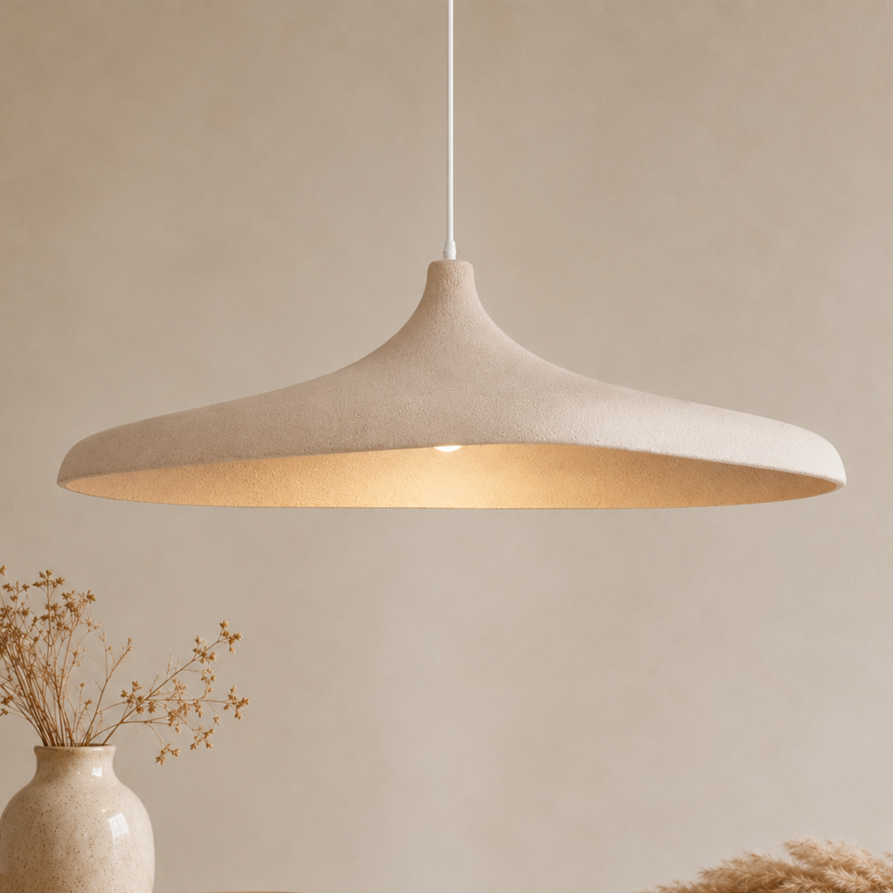 Japanische Wabi-Sabi Papier LED Pendelleuchte