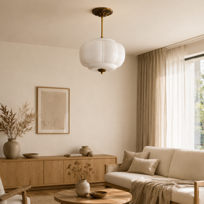 Eldio Grünglas Semi Flush Deckenleuchte