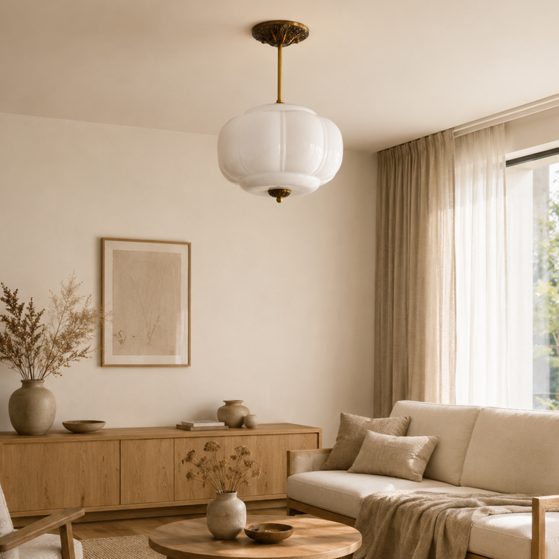 Eldio Grünglas Semi Flush Deckenleuchte