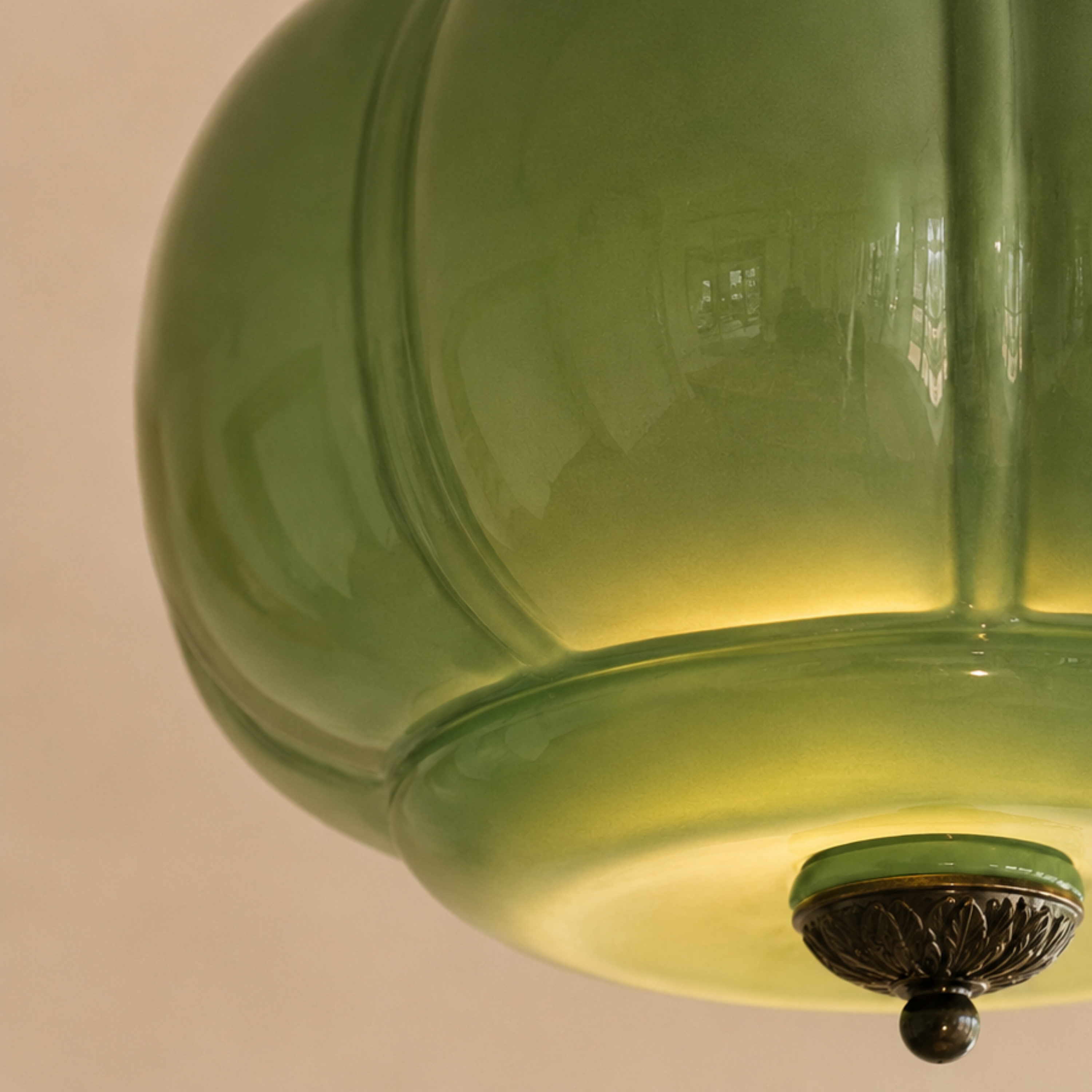 Eldio Grünglas Semi Flush Deckenleuchte