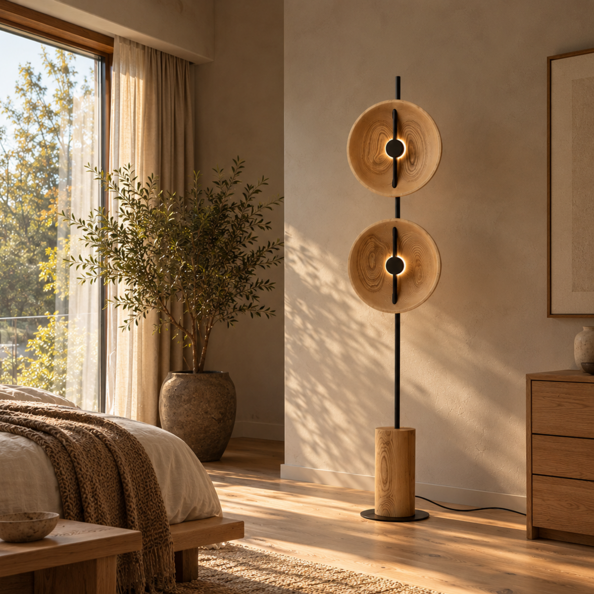 Moderne Künstlerische Doppelkreis Stehlampe