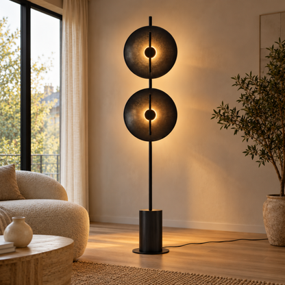 Moderne Künstlerische Doppelkreis Stehlampe