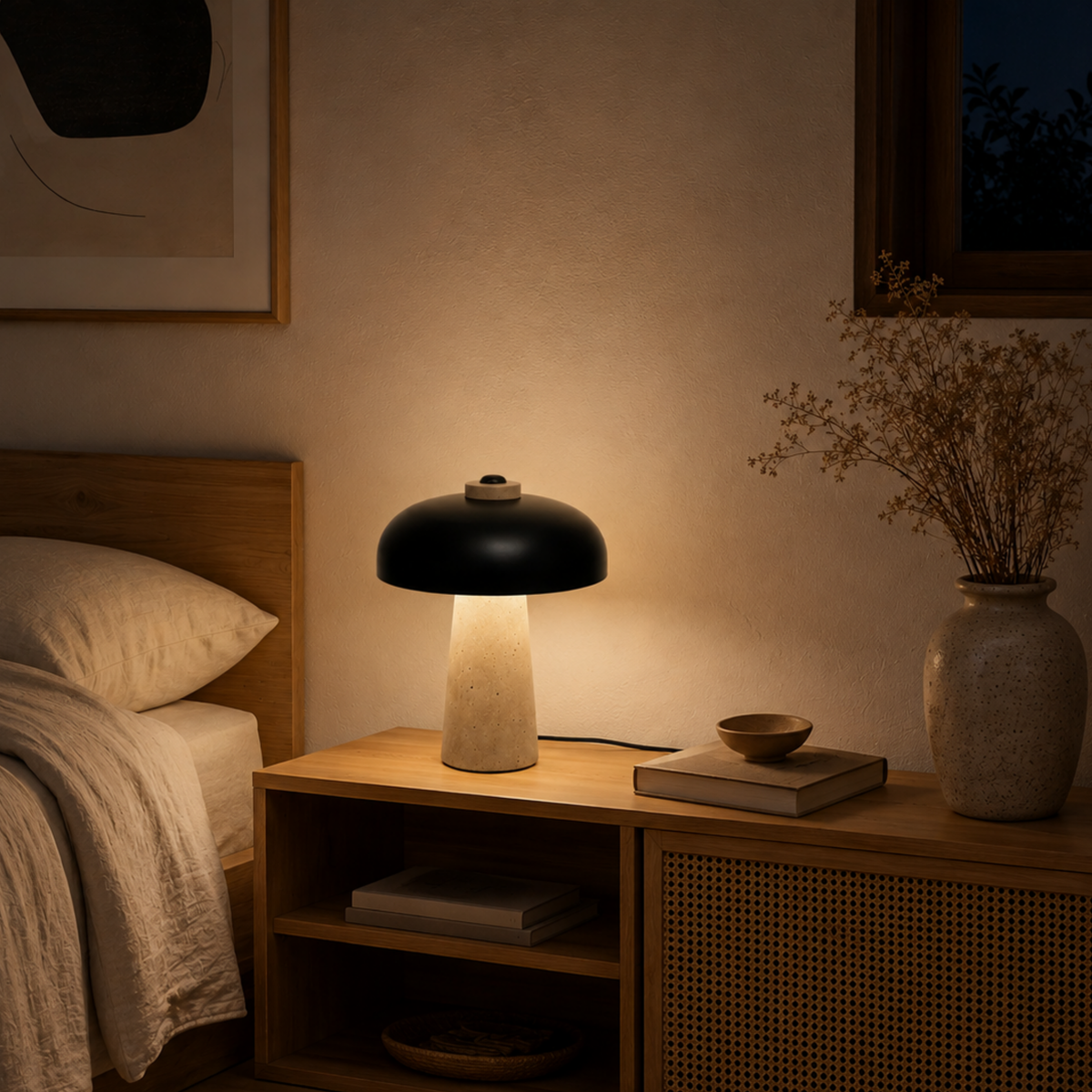 Travertin Designer LED Tischlampe