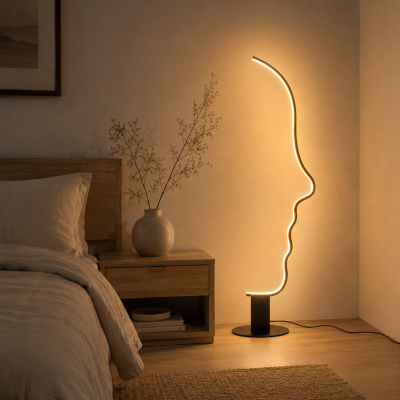 Minimalistische Indoor-Gesichts-Stehlampe