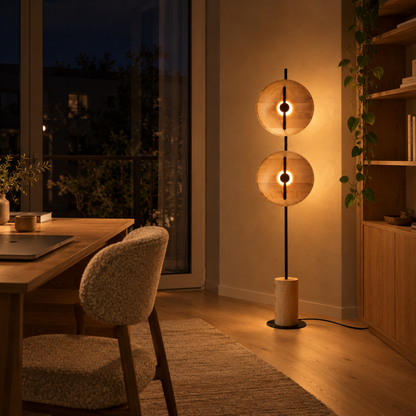 Moderne Künstlerische Doppelkreis Stehlampe