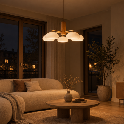 Elegante Mid-Century Glas Pendelleuchte