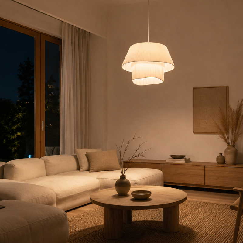 Nordische Stoff-Pendelleuchte
