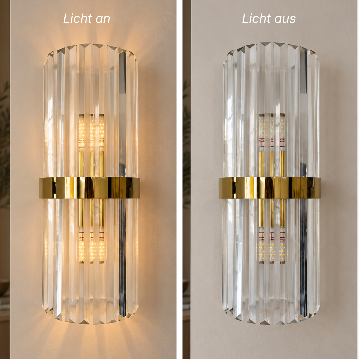 Nordische Kristall LED Wandlampe