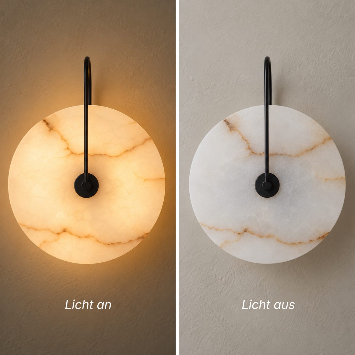 Runde Marmor LED Wandlampe