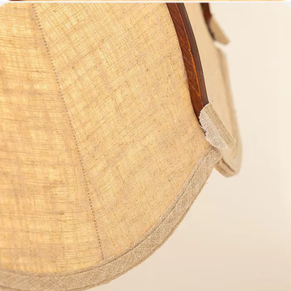 Elegante Holz-Stoff LED-Pendelleuchte