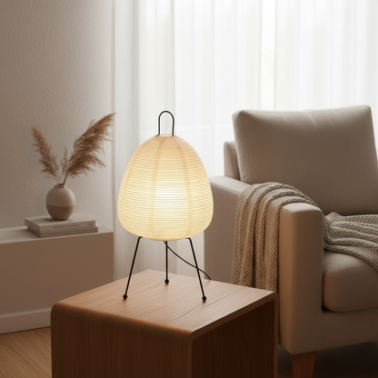 Japandi Reispapier Tischlampe