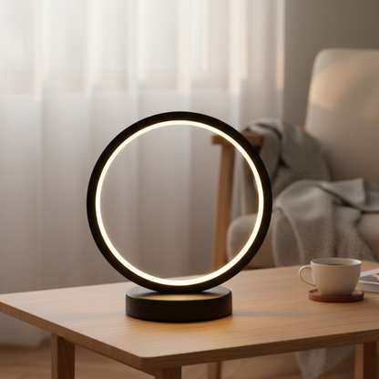 Schlichte Runde LED Tischlampe